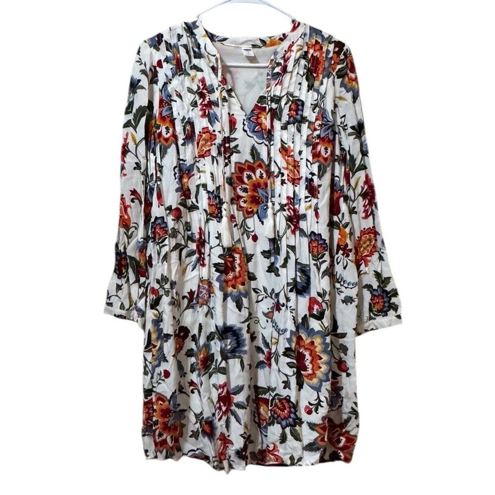 Old Navy Women Size Small Floral V Neck Pleated Tassels Cottagecore Fairy Boho